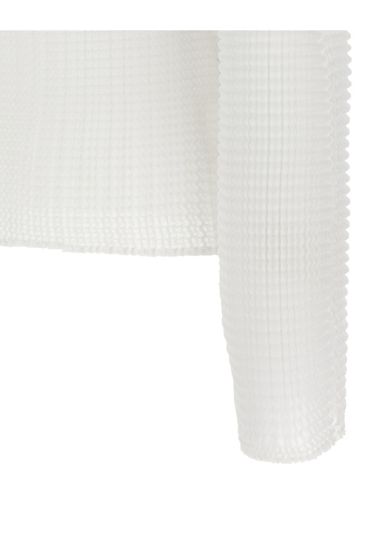 'Wooly Pleats-56' blouse White