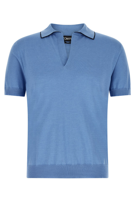 Cotton and silk polo shirt BLUE