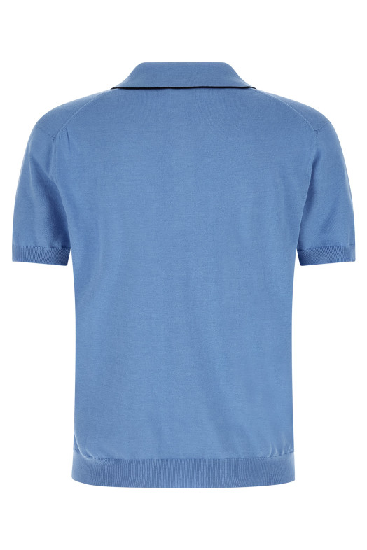 Cotton and silk polo shirt BLUE