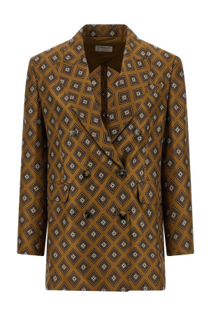Tie-print blazer Brown