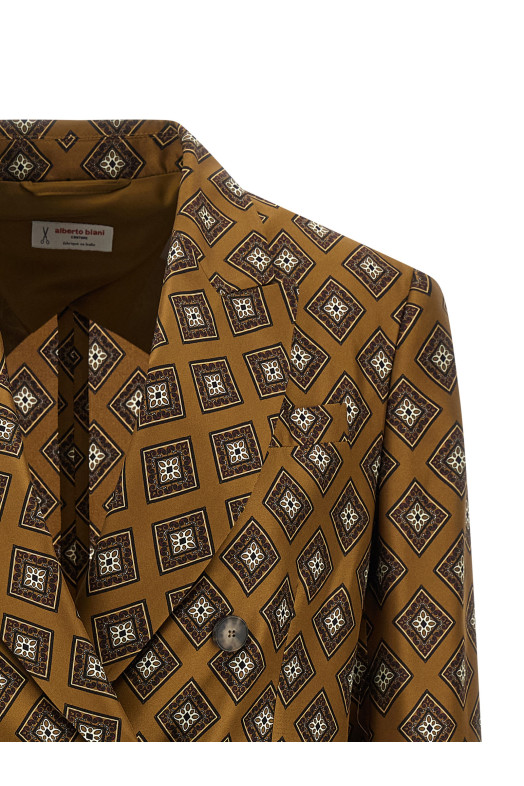Tie-print blazer Brown