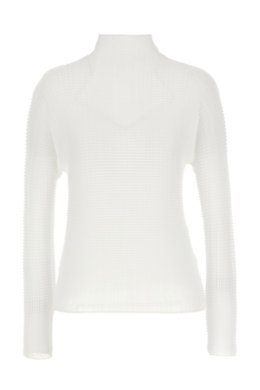'Wooly Pleats-56' blouse White