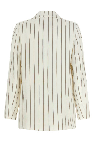 Pinstripe twill blazer White