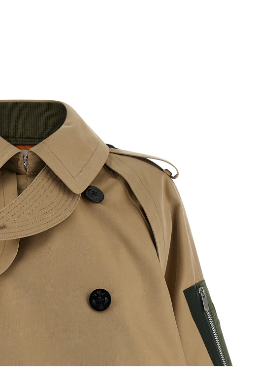 Double layer trench coat Beige