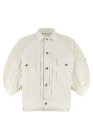 Hybrid bomber jacket White