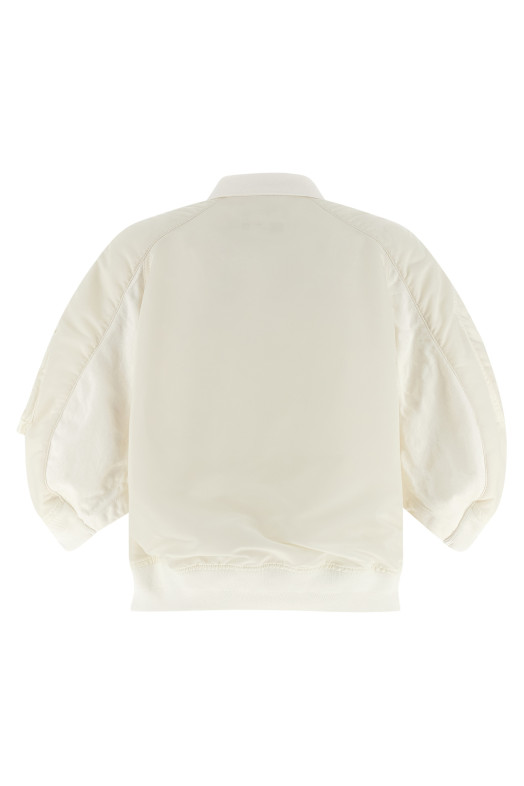 Hybrid bomber jacket White