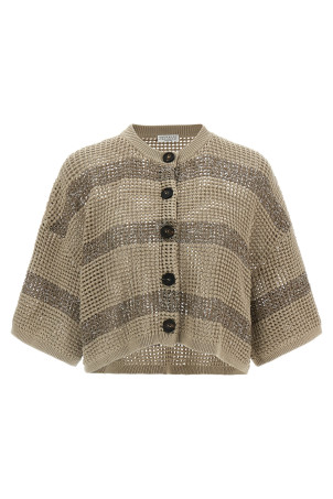 'Dazzling Stripes' cardigan Beige