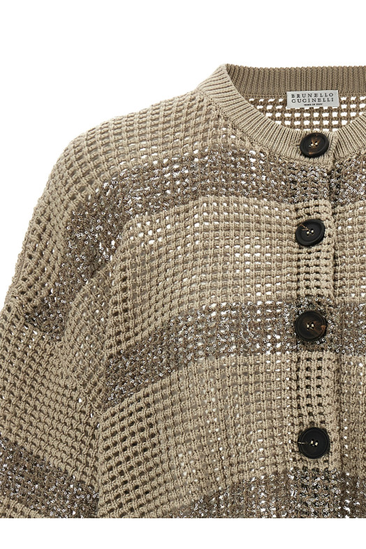 'Dazzling Stripes' cardigan Beige