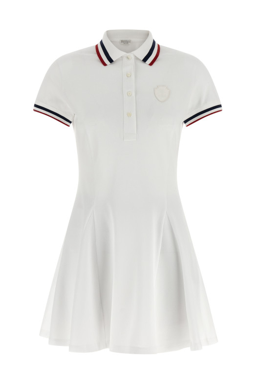 Logo embroidery tennis dress White