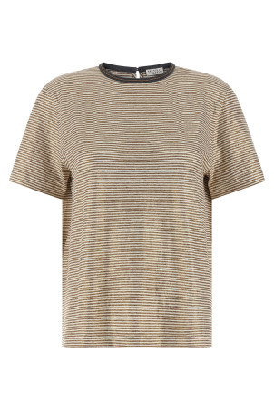 'Shiny Collar Detail' T-shirt Multicolor