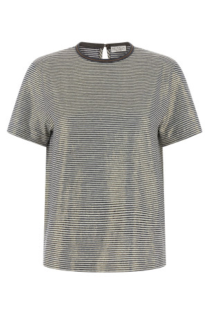 'Shiny Collar Detail' T-shirt Multicolor