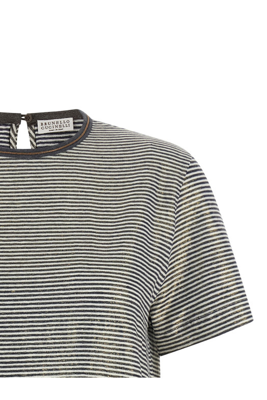 'Shiny Collar Detail' T-shirt Multicolor