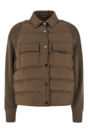 Nylon down jacket Brown