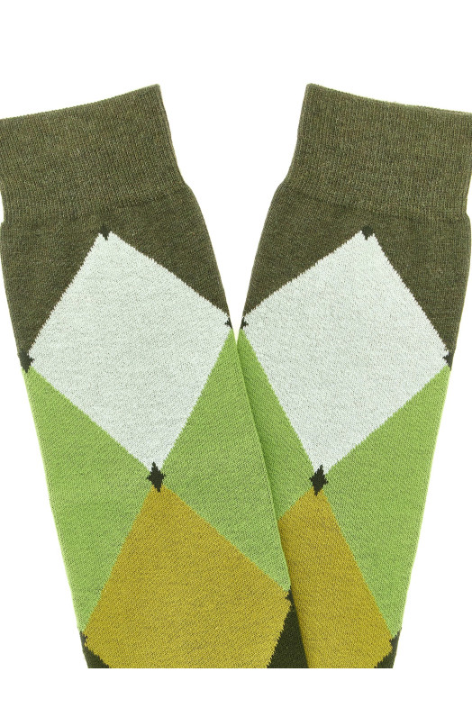 Diamond-shaped socks Green