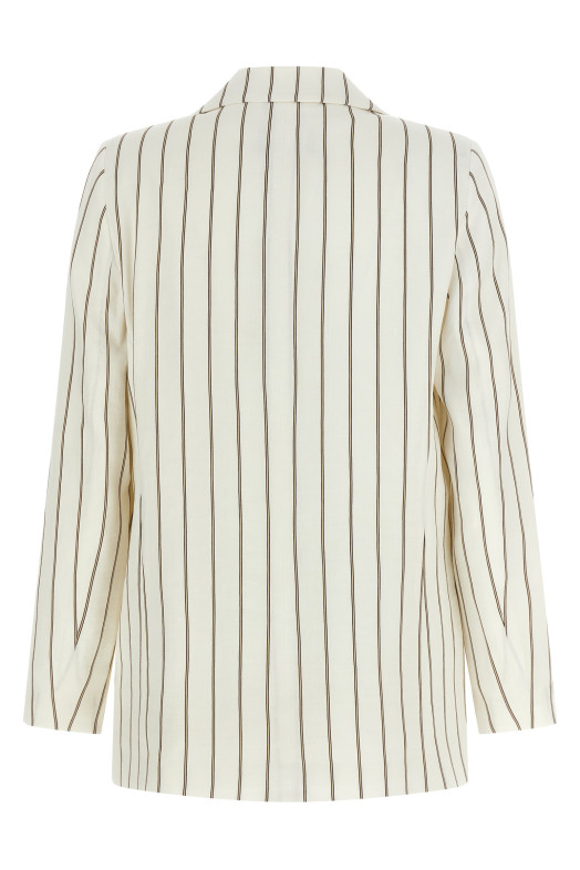 Pinstripe twill blazer White