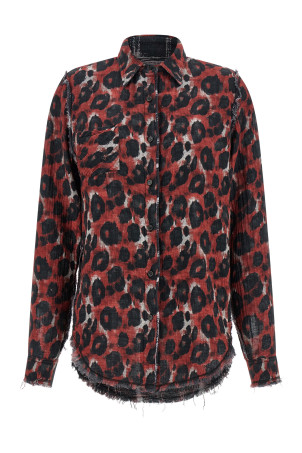 Fringed hem reversible shirt Multicolor