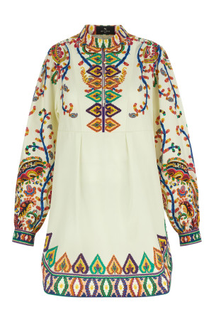 Printed poplin dress Multicolor