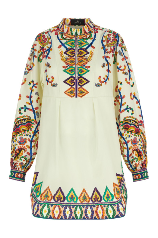 Printed poplin dress Multicolor