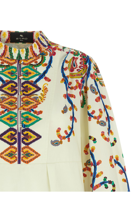 Printed poplin dress Multicolor