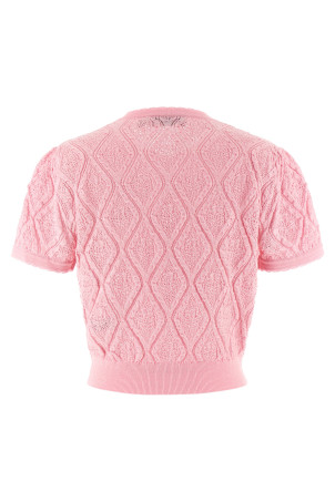 'Pink pointelle knit' top Pink