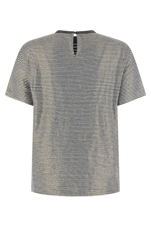 'Shiny Collar Detail' T-shirt Multicolor