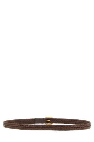 Jewel buckle belt Brown