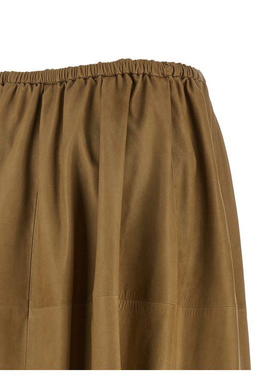 Leather skirt Beige