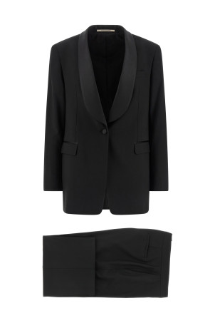 'Clarita' tuxedo dress Black