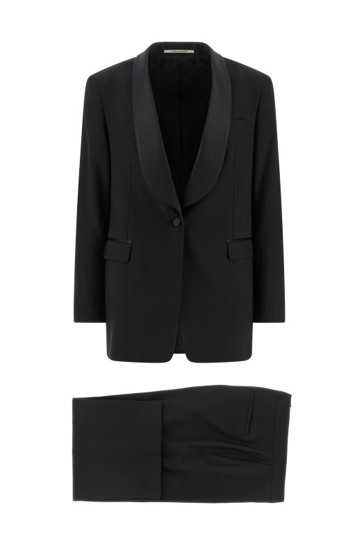 'Clarita' tuxedo dress Black