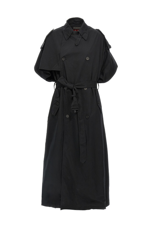 Stole trench coat Black