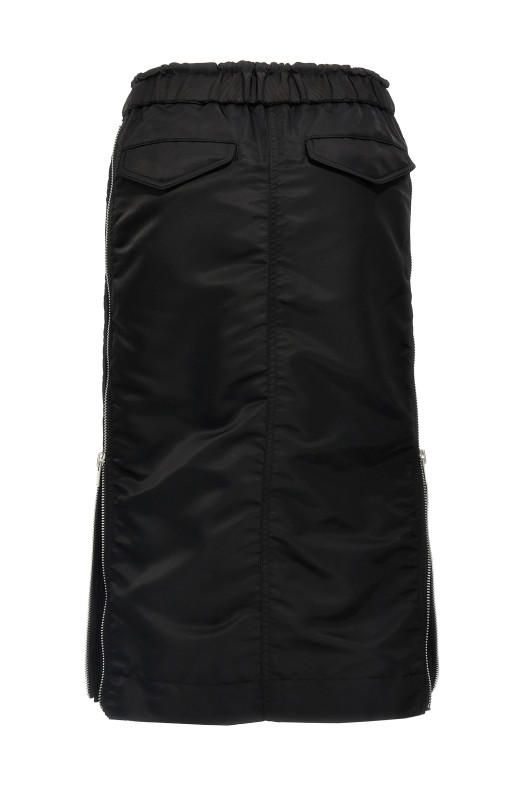 Pleated insert skirt Black