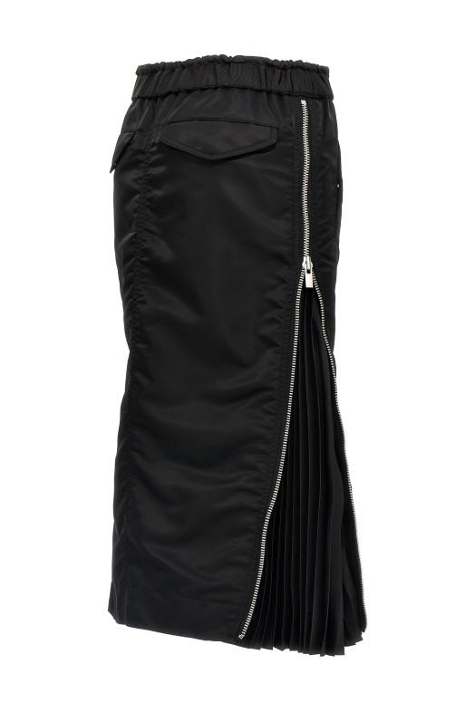 Pleated insert skirt Black