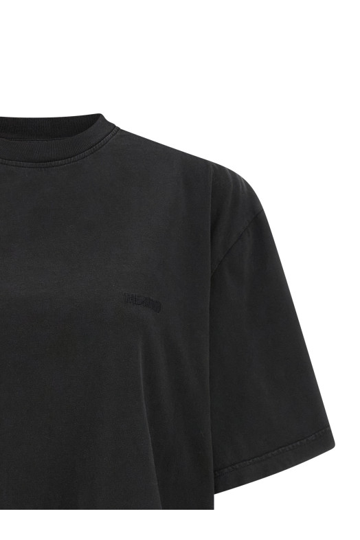 Shaped split T-shirt Black