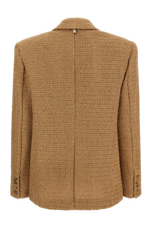 Braided raffia blazer Beige