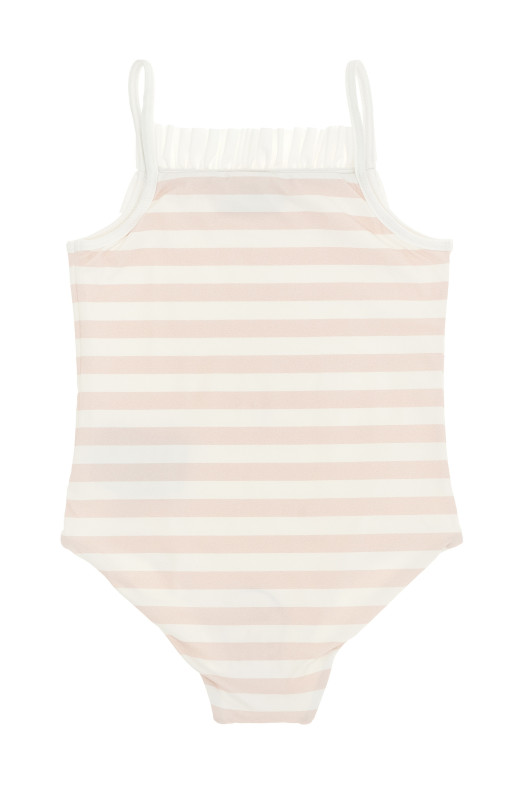 Striped one-piece swimsuit Pink