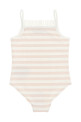 Striped one-piece swimsuit Pink