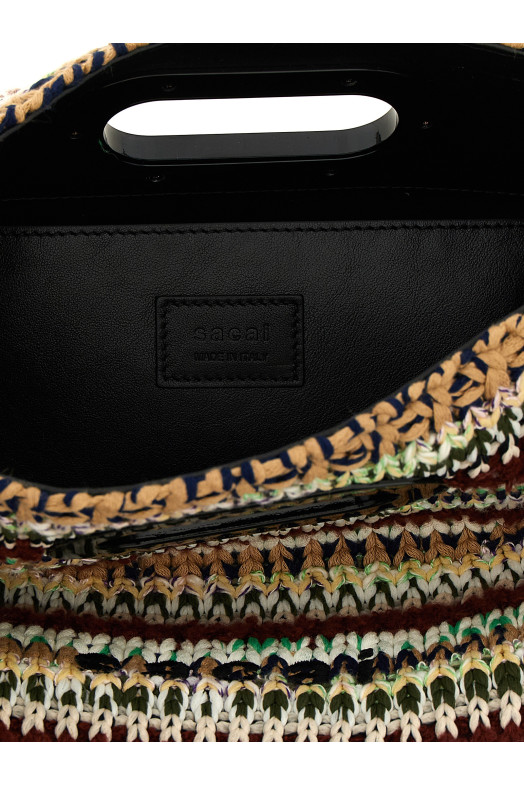 Small fringe shopping bag Multicolor