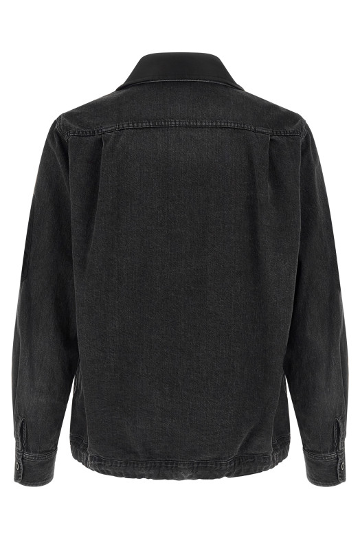 Nylon insert denim jacket Black