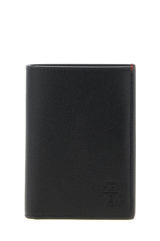Fine grain leather passport holder Black