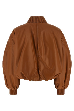 Cropped bomber jacket Brown