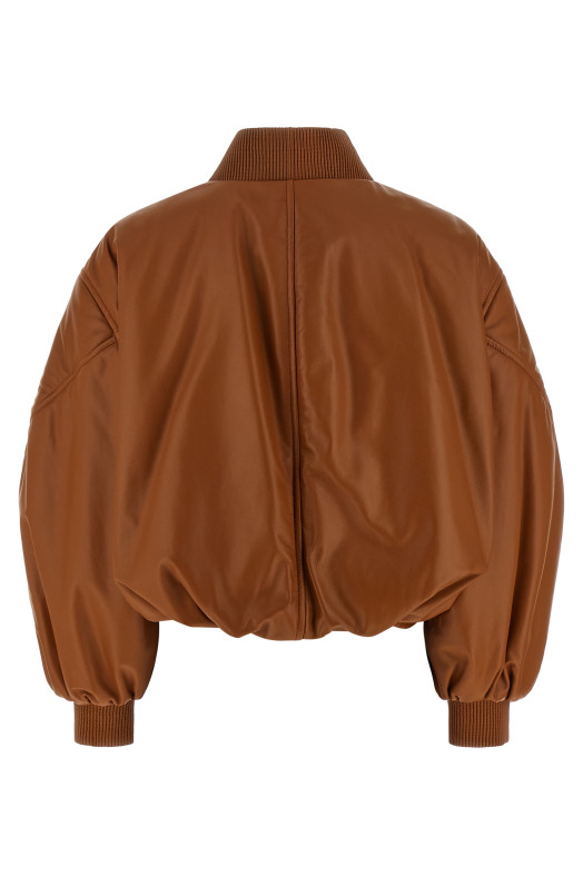 Cropped bomber jacket Brown