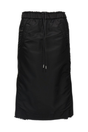 Pleated insert skirt Black