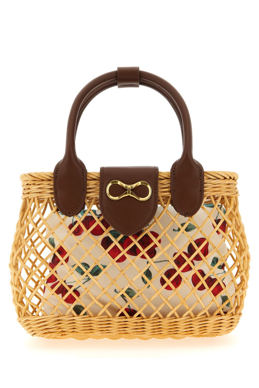 Wicker basket shoulder strap Beige