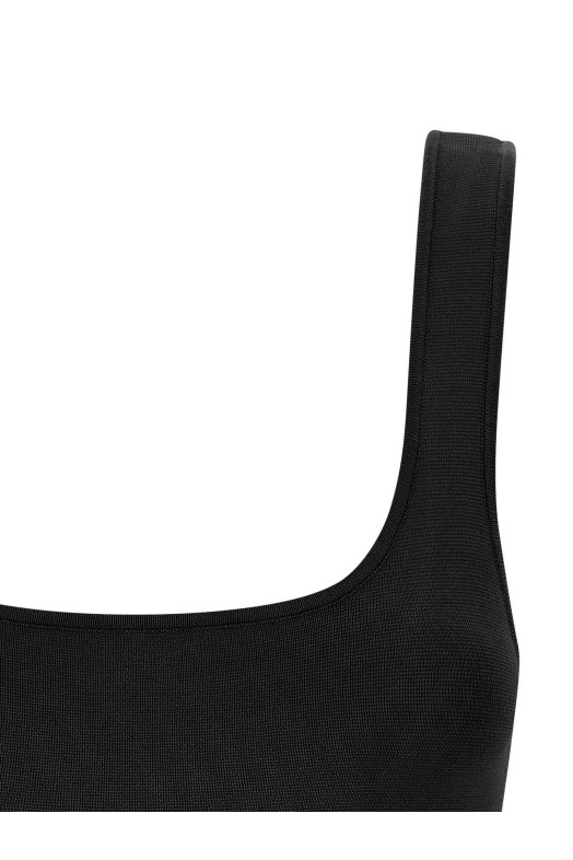 Square neckline top Black