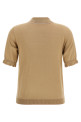 Cotton silk polo shirt Beige