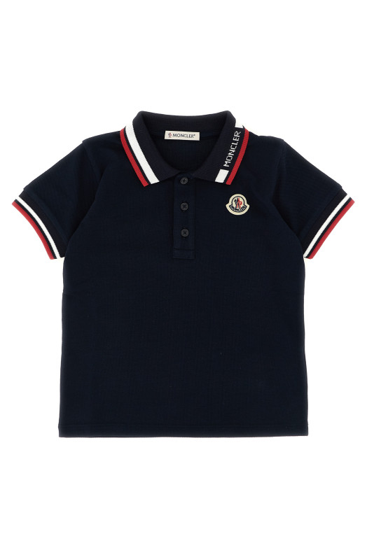Tricolor trim polo shirt Blue