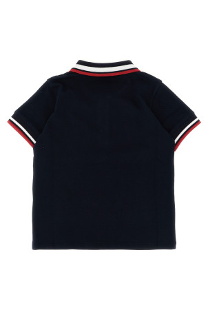 Tricolor trim polo shirt Blue