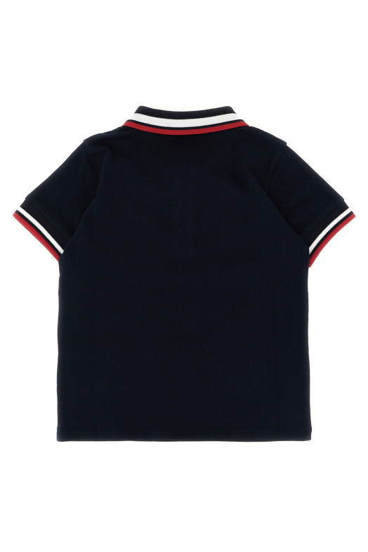 Tricolor trim polo shirt Blue