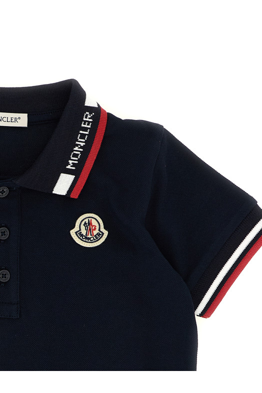 Tricolor trim polo shirt Blue