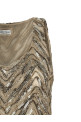 'Dazzling Chevron Embroidery' top Beige